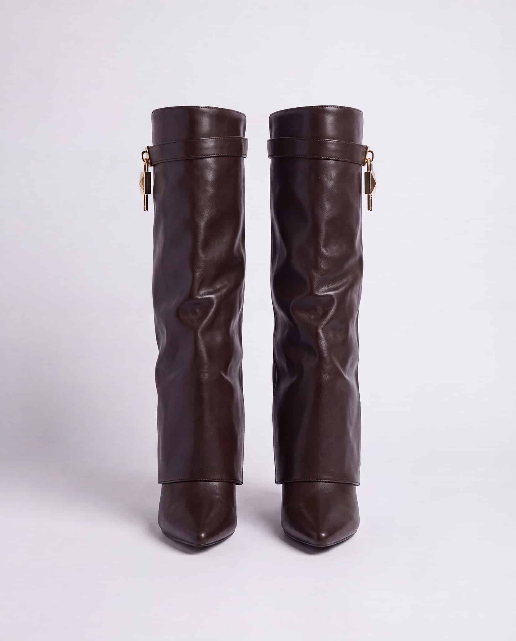 Stivali al ginocchio modello givenchy - marrone