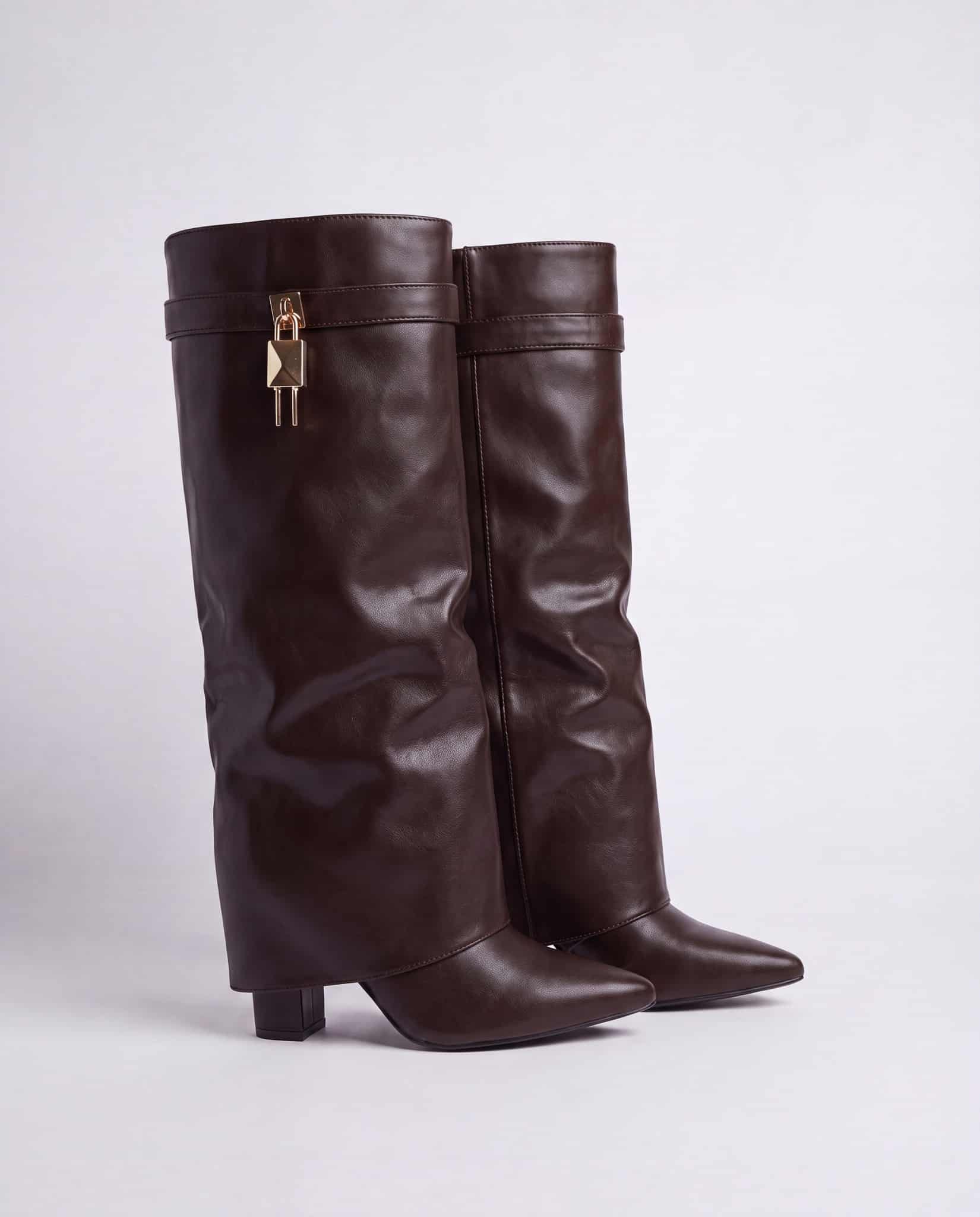 Stivali al ginocchio modello givenchy - marrone