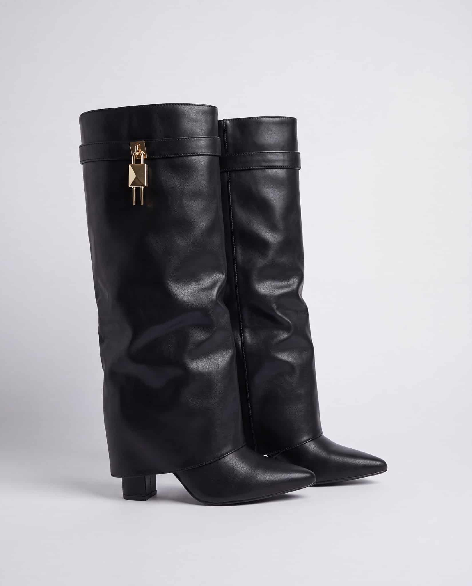 Stivali al ginocchio modello givenchy - nero