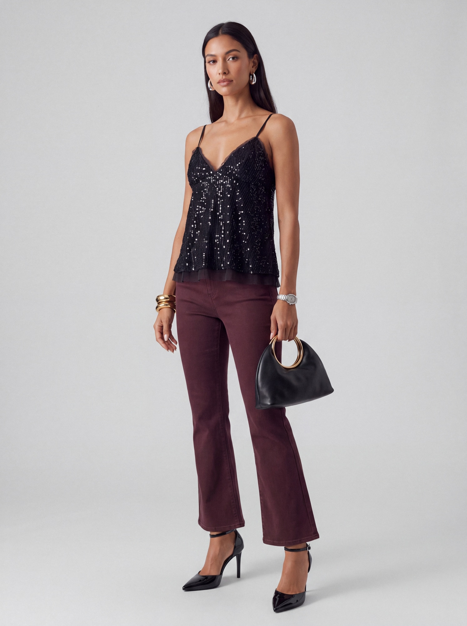 Jeans a zampa - bordeaux