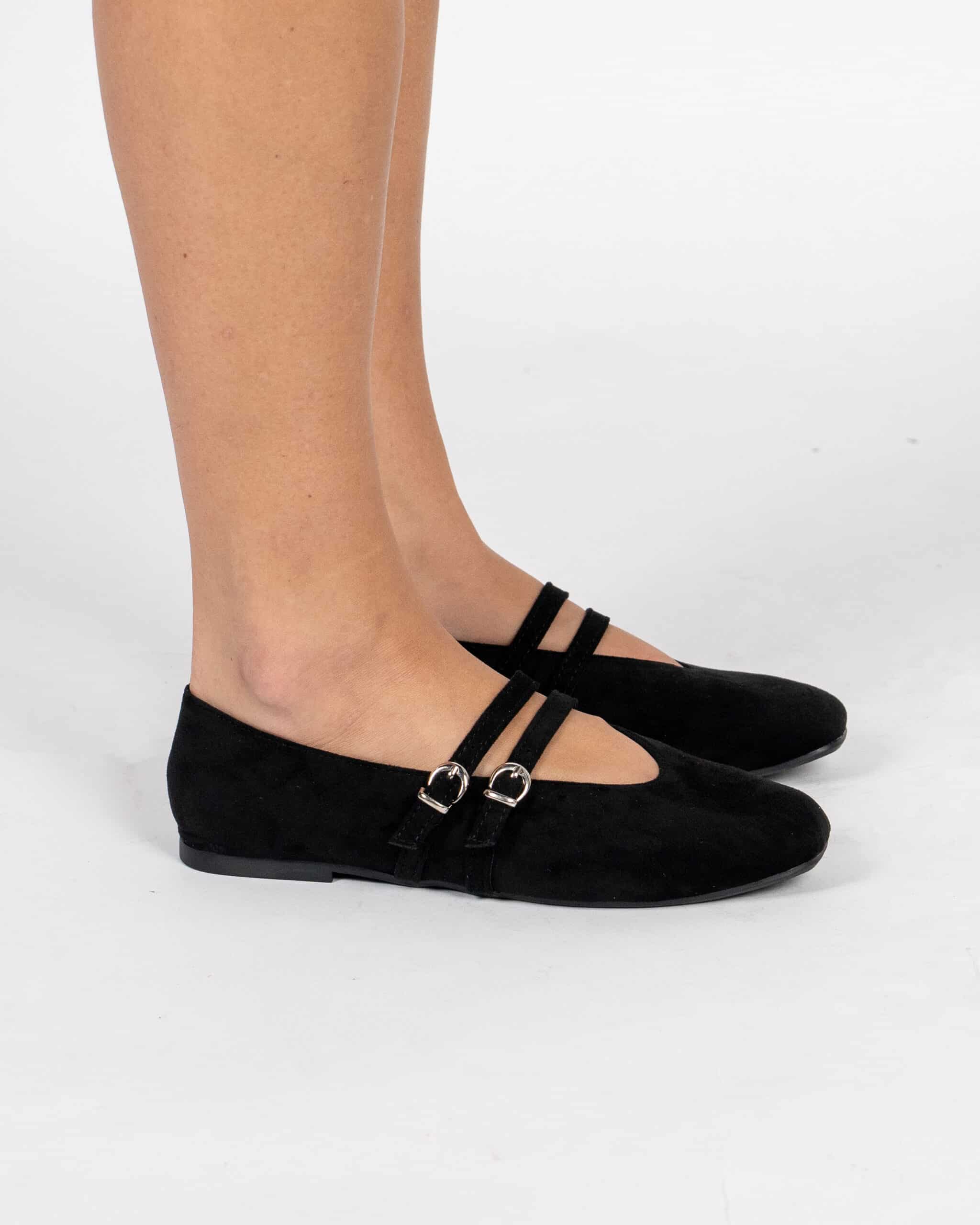 Ballerina scamosciata bassa - nero