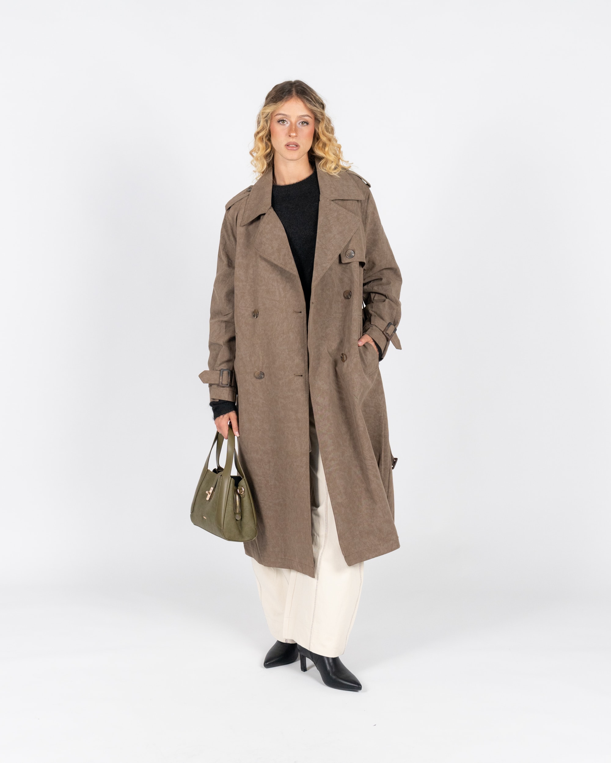 TRENCH CON CINTURA - marrone