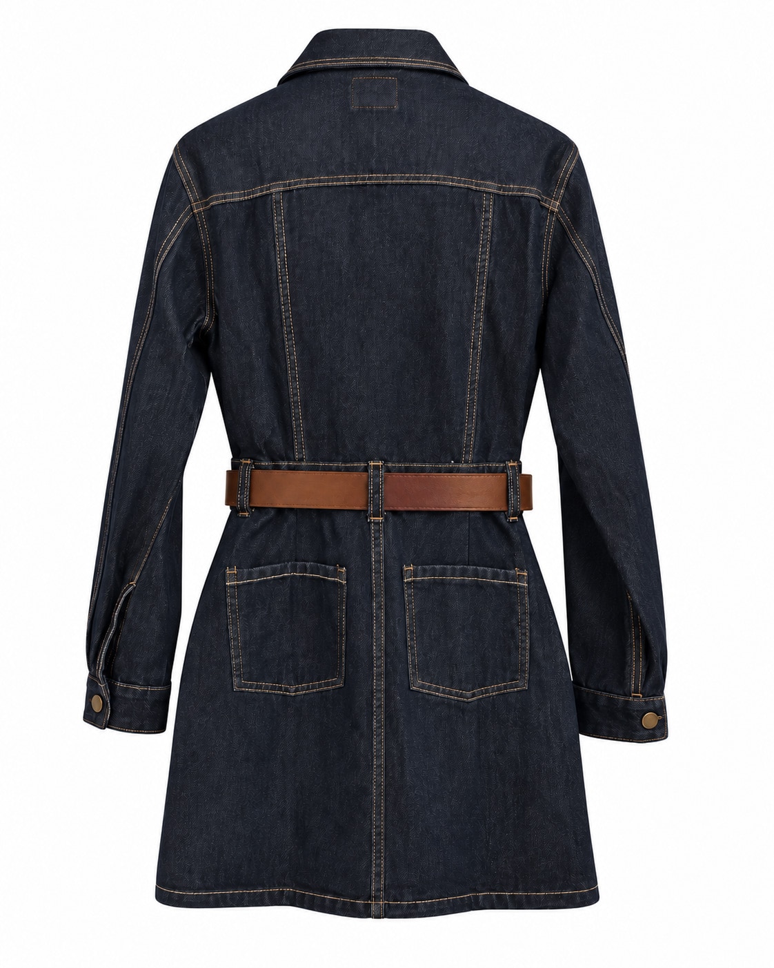 Abito corto in denim - BLU SCURO