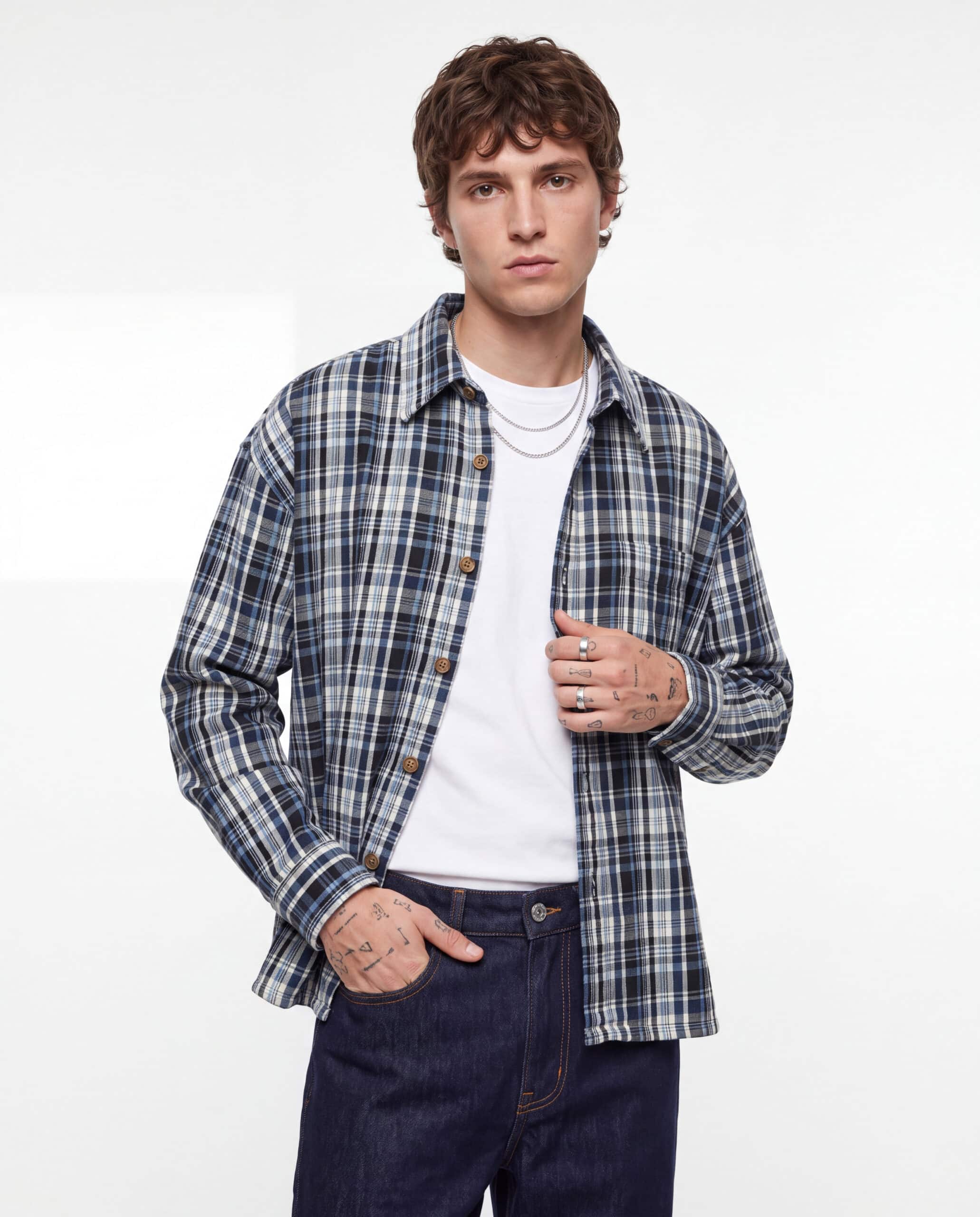 Camicia a quadretti - azzurro