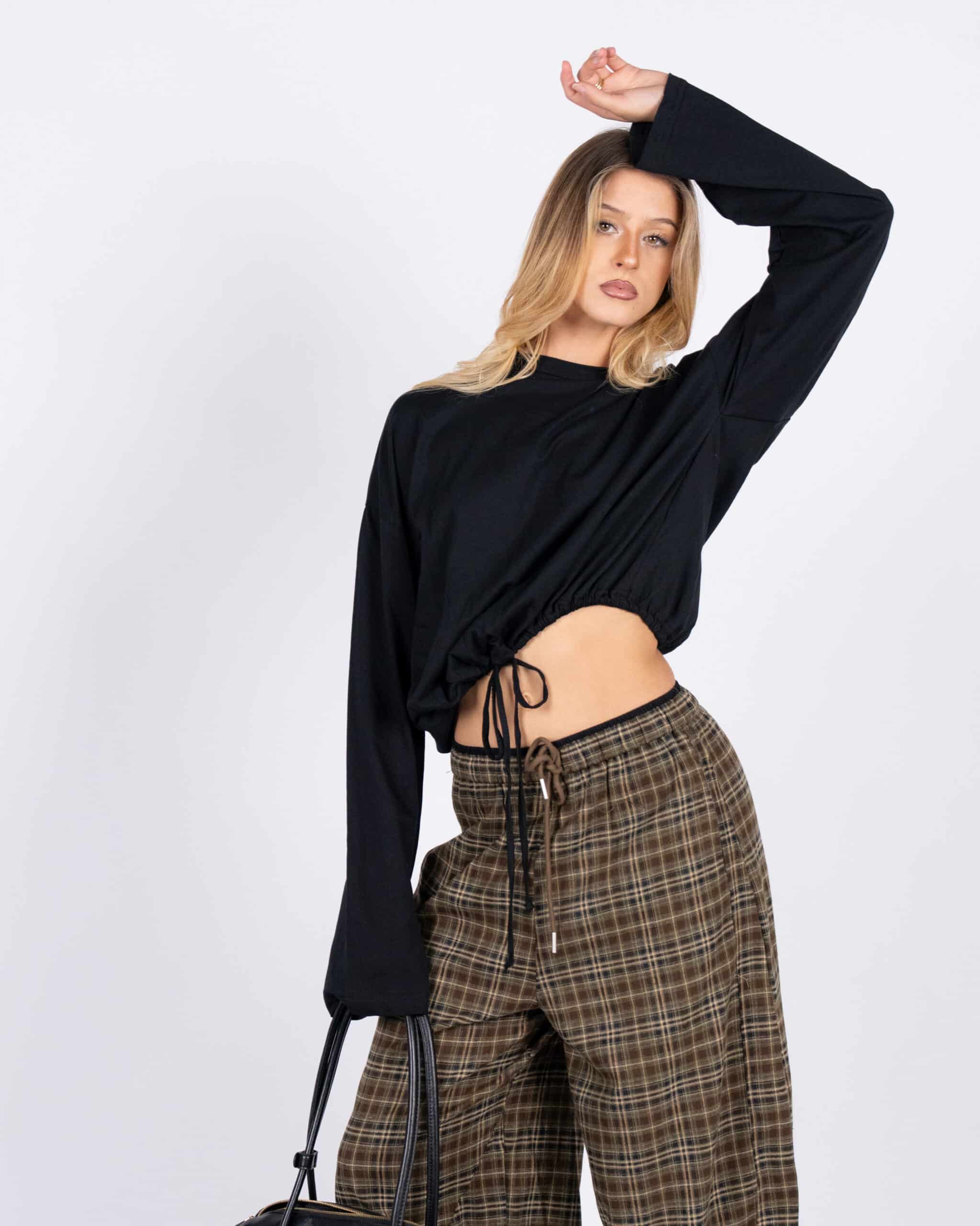 T-shirt Over Basica con lacci regolabili